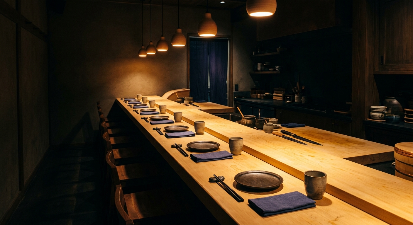 鮨かねみつ 檜カウンター